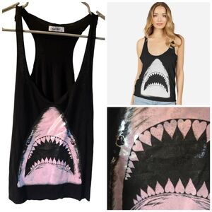 Lauren Moshi Black and Pink Shark tank top